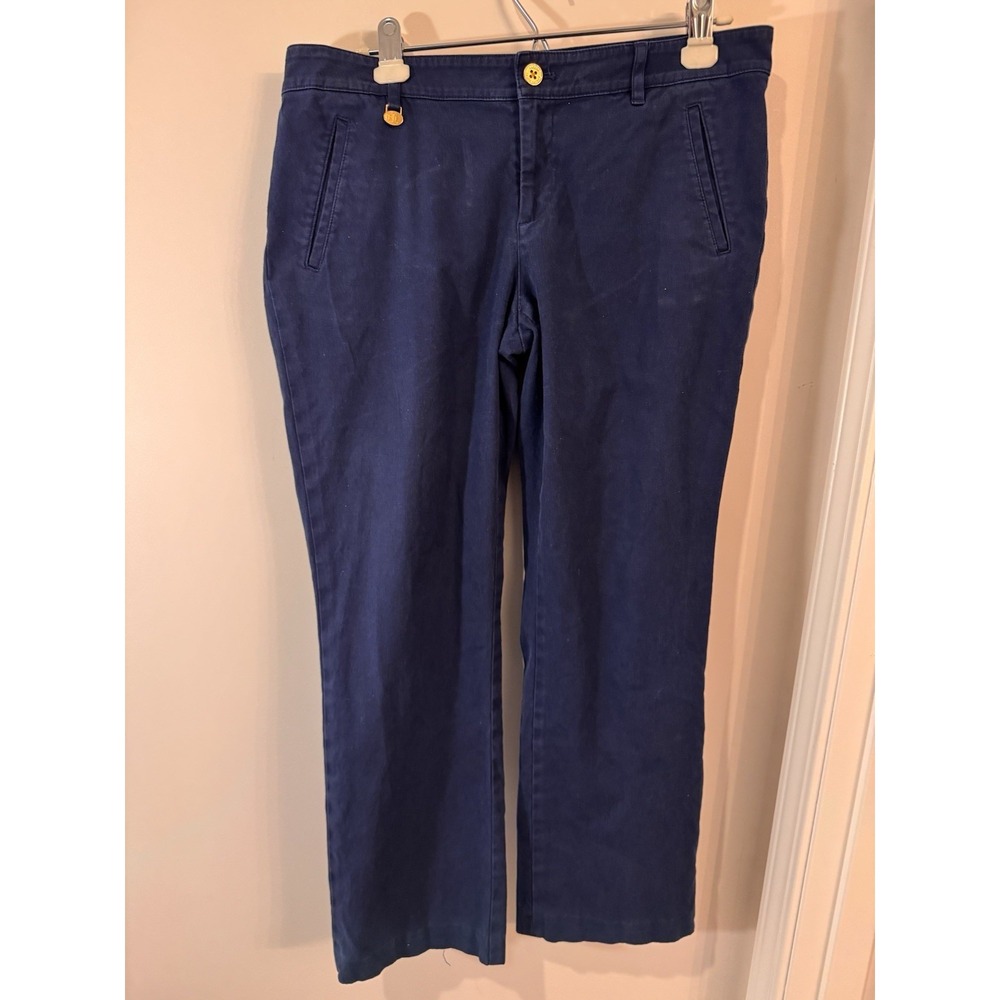 Lauren Ralph Lauren LRL Gold Buckle Navy Blue Women's‎ 8 Dress Pants